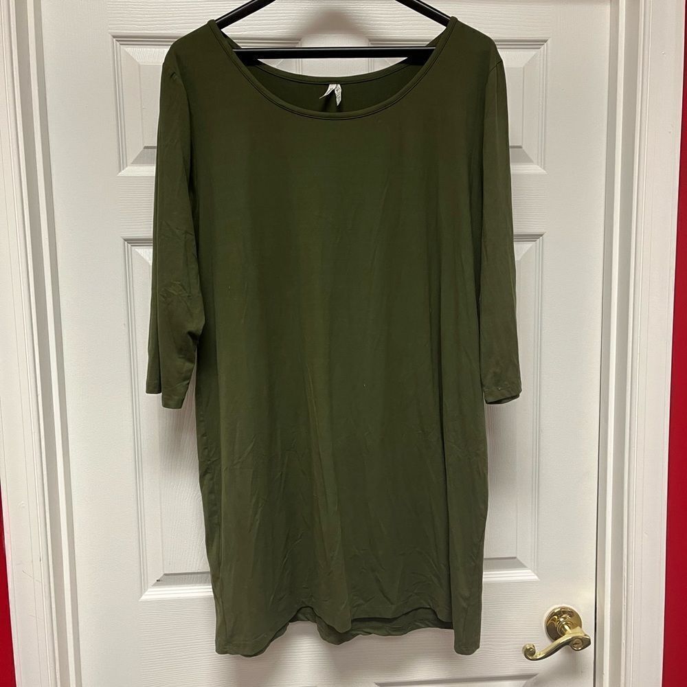 Mudd Olive Green Stretch 3/4 Sleeve Sheath Dress sz 3X
